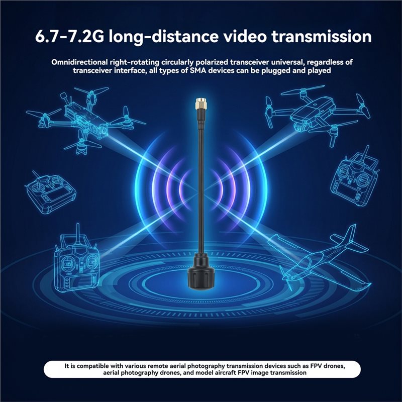 [NEW!A25P】 6.7-7.2Ghz SMA Ante - Drone Racing Antenna recension och pris
